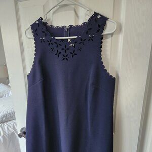 J Crew Laser Cut navy Shift Dress